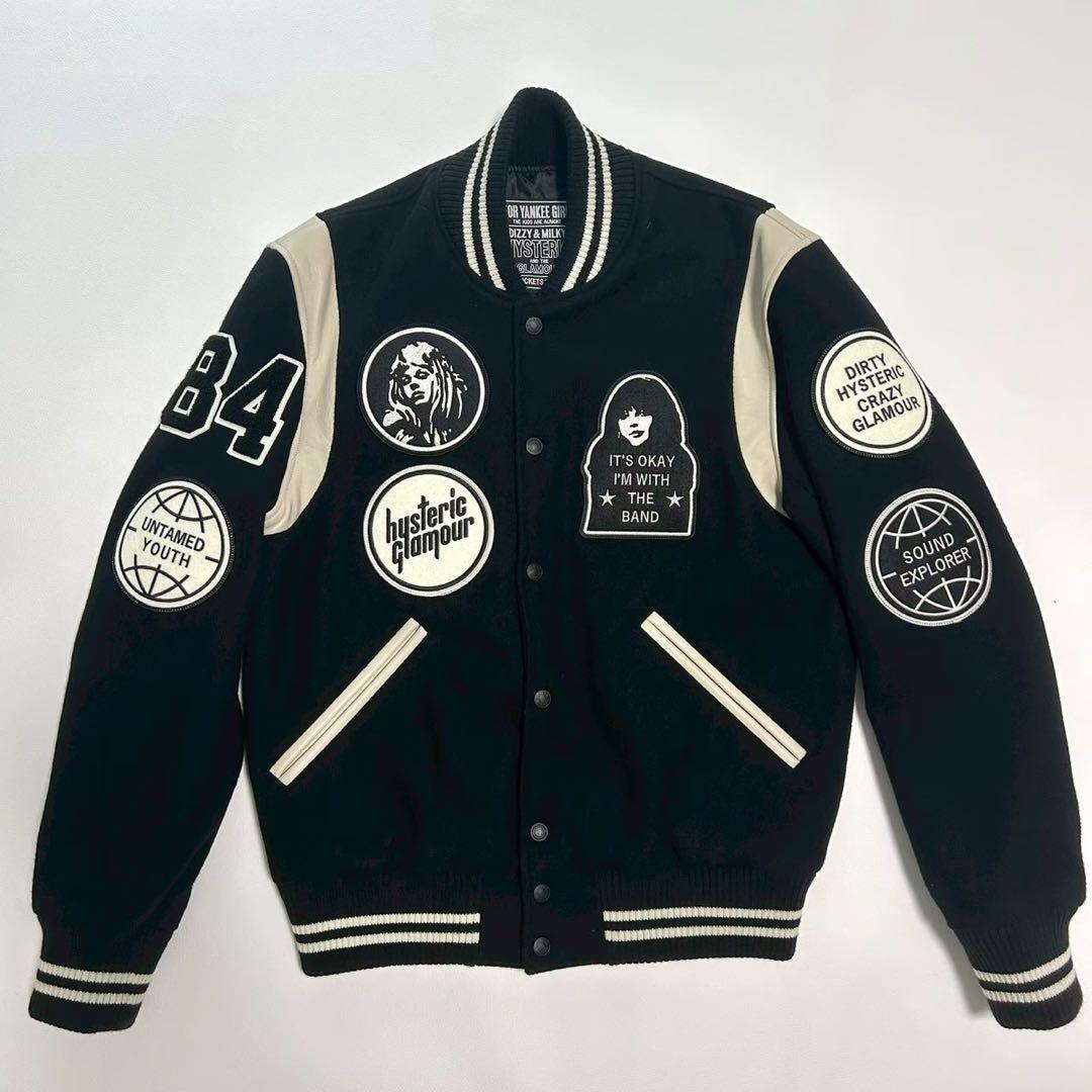 タ*シ様 HYSTERIC GLAMOUR スタジャン L ヒスガール ロゴ 刺