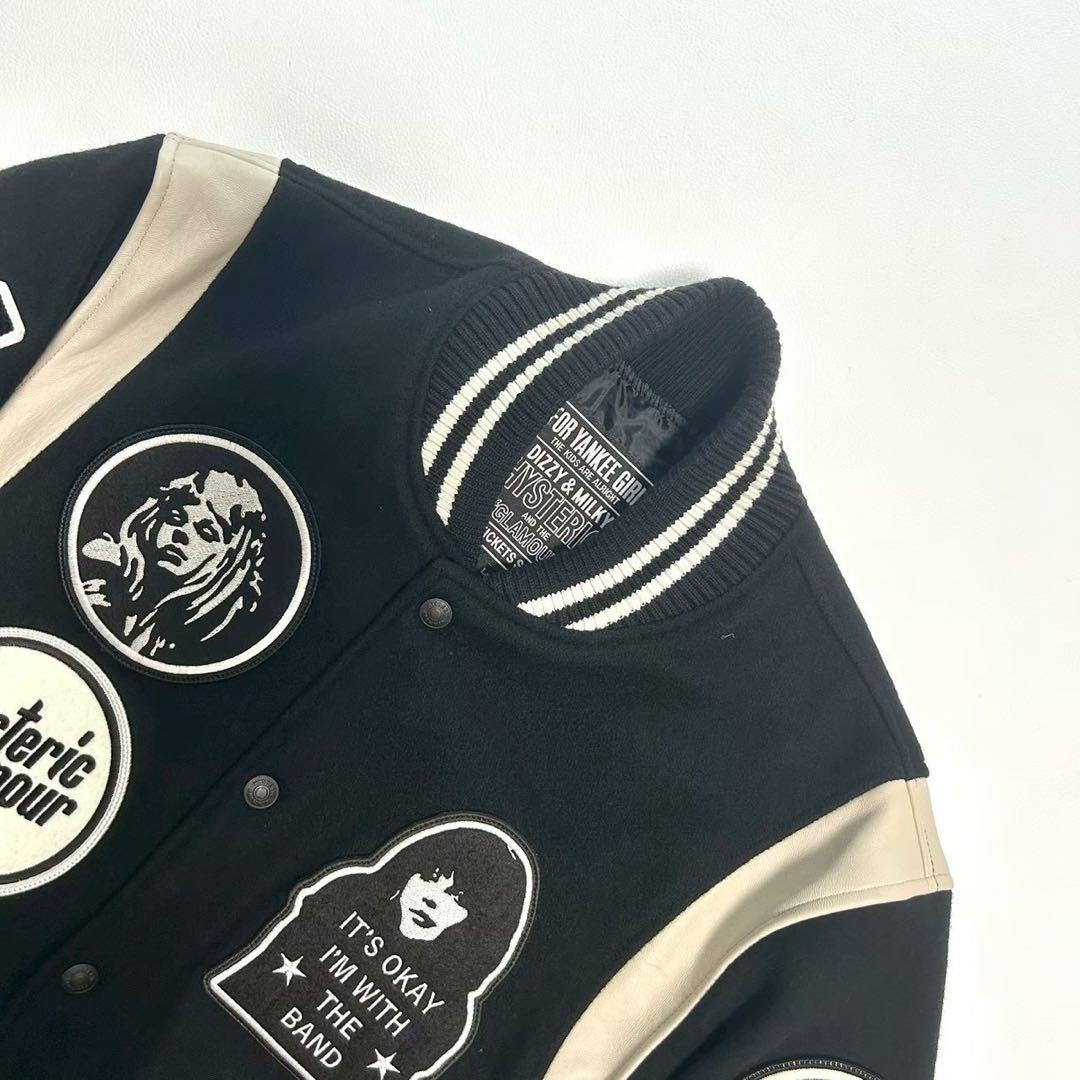 タ*シ様 HYSTERIC GLAMOUR スタジャン L ヒスガール ロゴ 刺