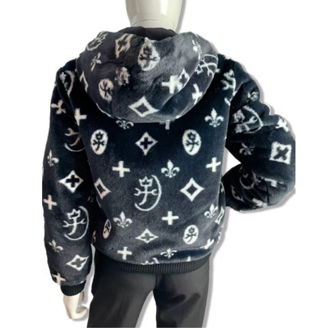 カステルバジャック モノグラムエコファーブルゾン 黒