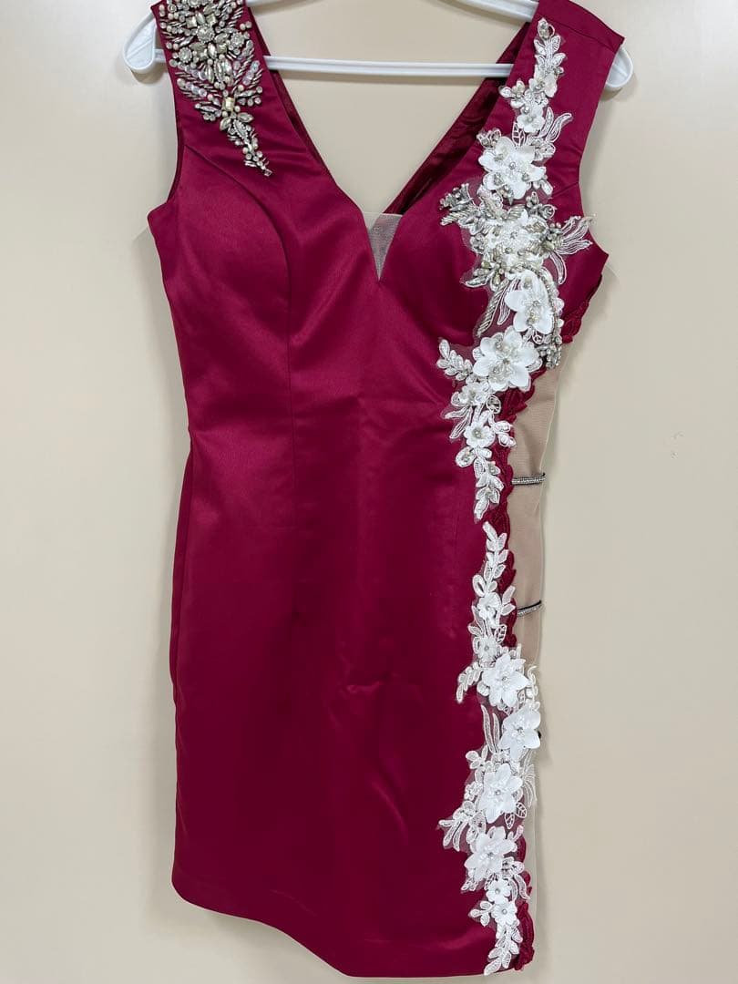 ROBE de FLEURS Glossy ミニドレス ピンク