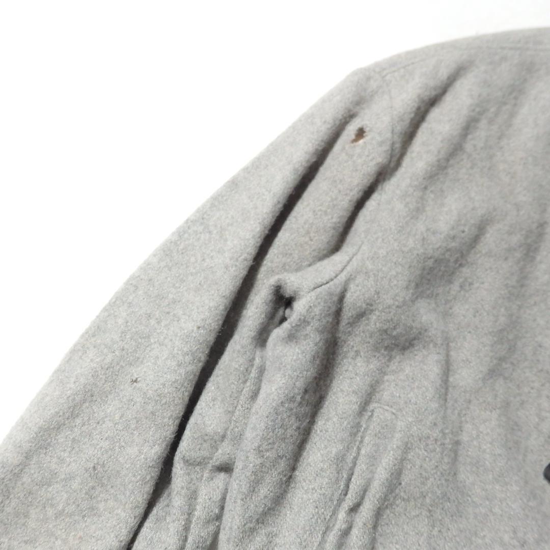 60s ビンテージ 無地 ウール スタジャン グレー×黒 ボロ 襤褸 グランジ