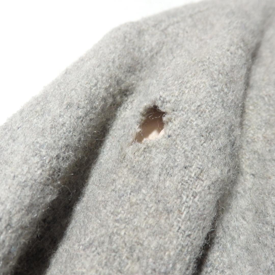 60s ビンテージ 無地 ウール スタジャン グレー×黒 ボロ 襤褸 グランジ