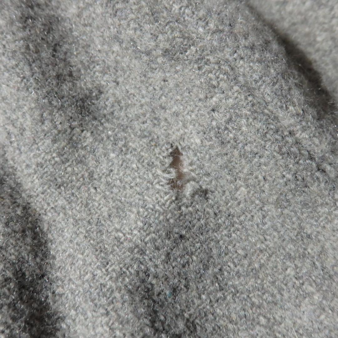 60s ビンテージ 無地 ウール スタジャン グレー×黒 ボロ 襤褸 グランジ