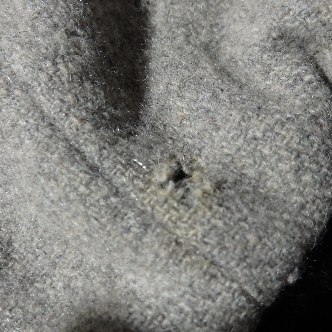 60s ビンテージ 無地 ウール スタジャン グレー×黒 ボロ 襤褸 グランジ