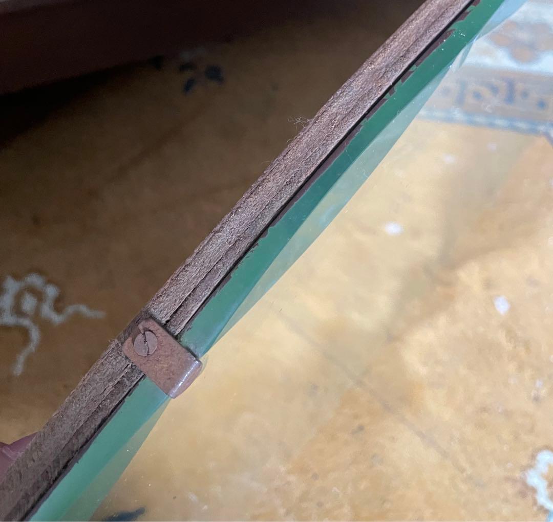 稀少/アンティーク/イギリス製/壁掛けミラー/カッティングミラー/ミラー/鏡/②