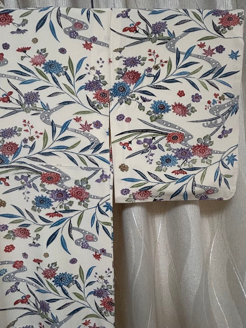 【専用です！もひもひ☆プロフ必読様】 正絹　花柄小紋着物　着物帯帯締め3点セット