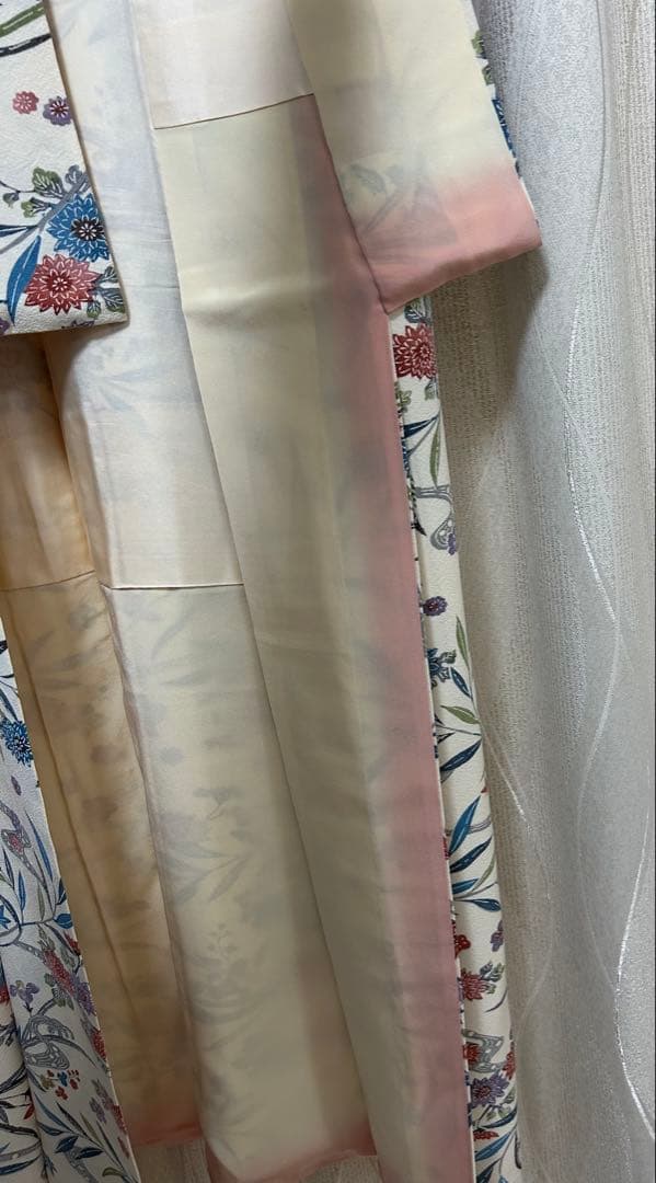 【専用です！もひもひ☆プロフ必読様】 正絹　花柄小紋着物　着物帯帯締め3点セット