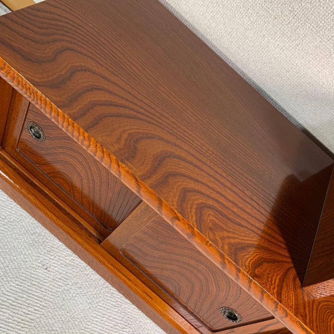 A861⭐︎雰囲気のある欅の杢 違い棚と戸棚付 置き床