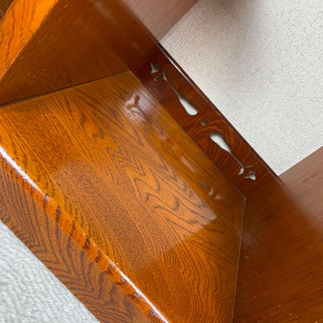 A861⭐︎雰囲気のある欅の杢 違い棚と戸棚付 置き床