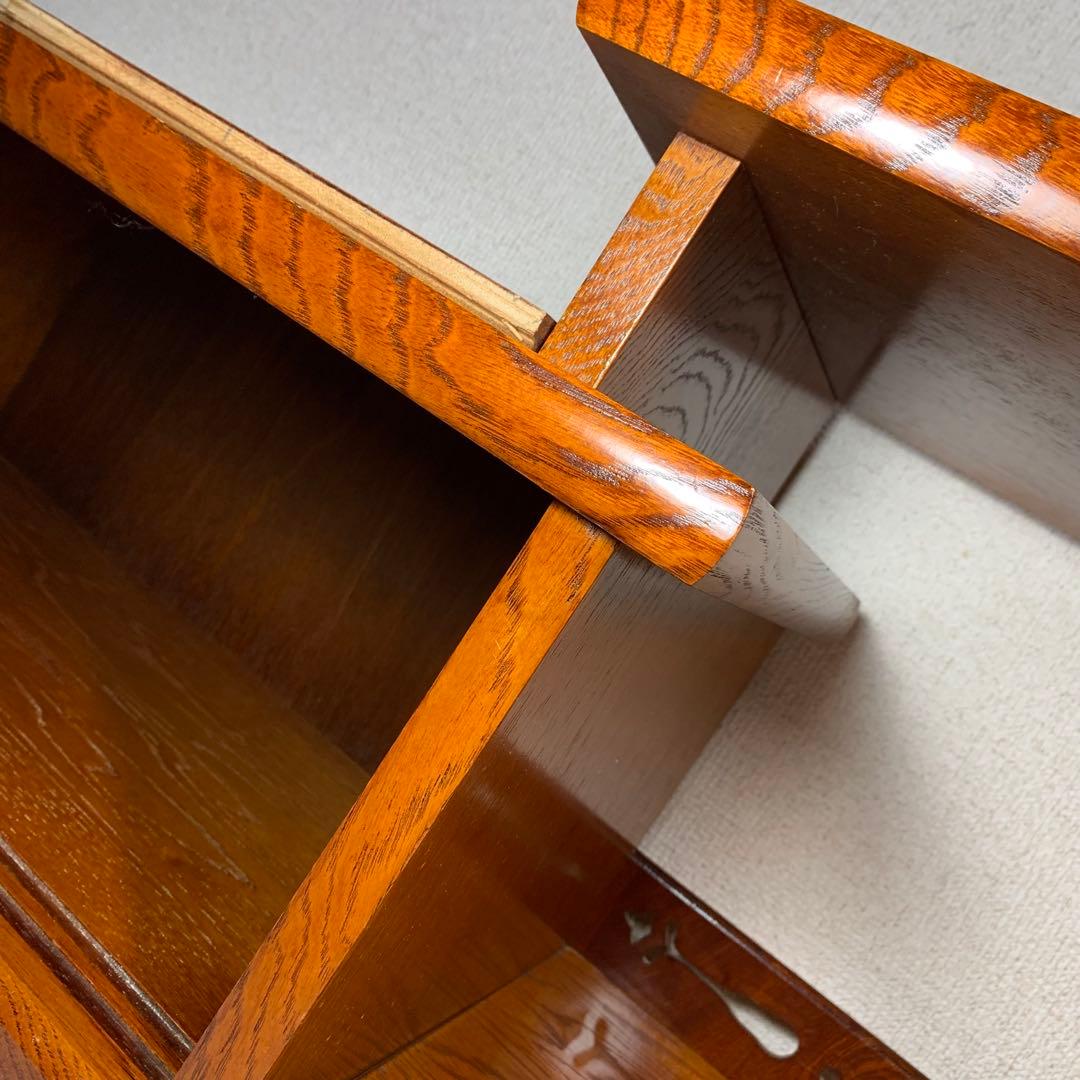 A861⭐︎雰囲気のある欅の杢 違い棚と戸棚付 置き床