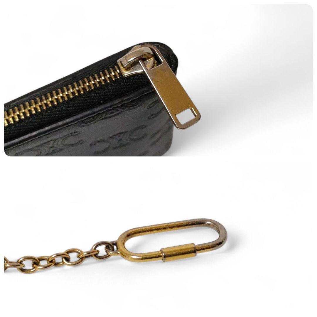 極美品＊セリーヌ トリオンフ &カードケース 財布 ブラック ゴールド金具