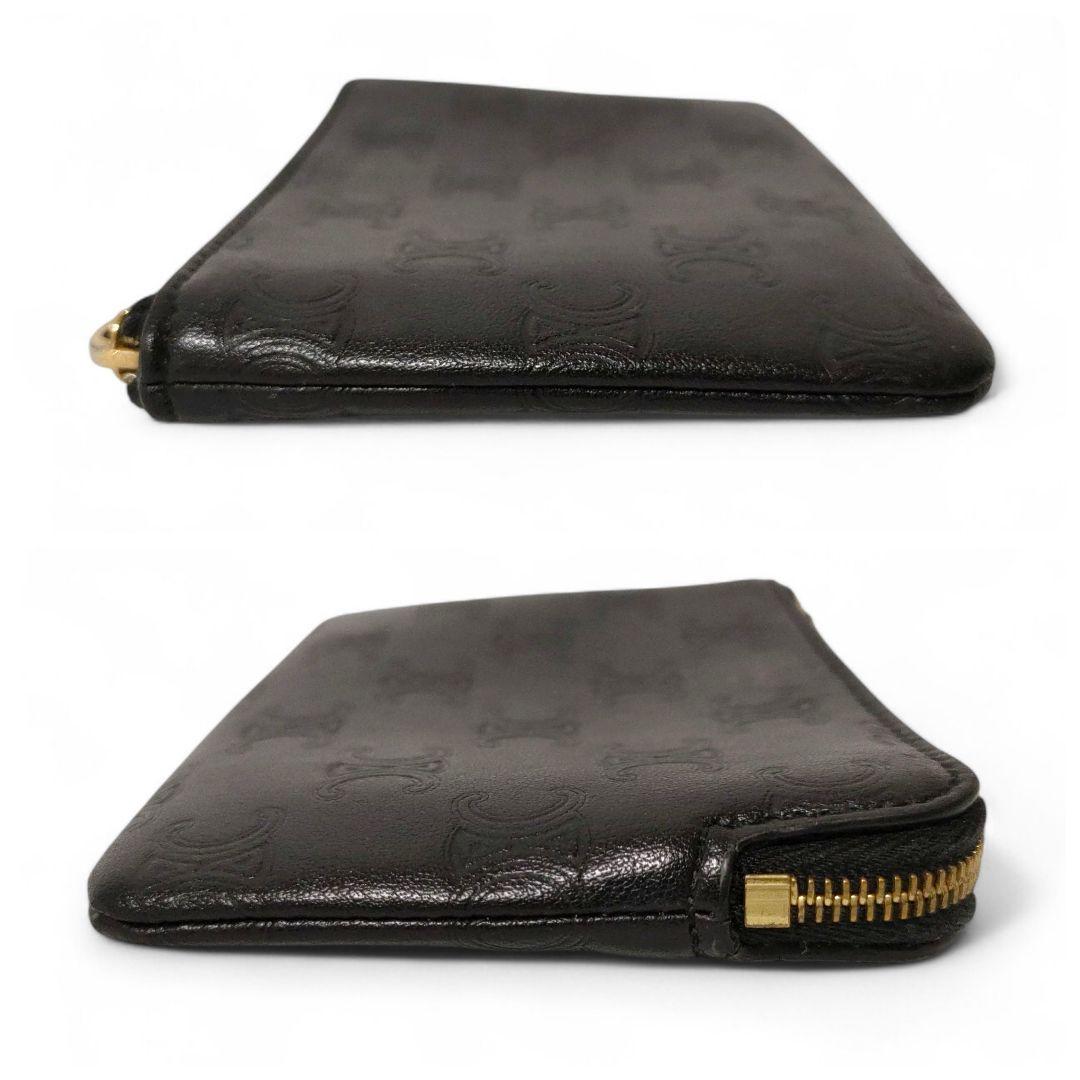 極美品＊セリーヌ トリオンフ &カードケース 財布 ブラック ゴールド金具