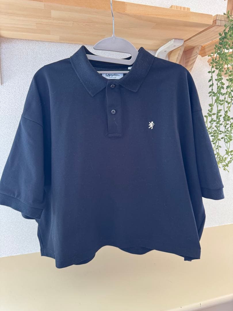 【ネット完売】ジムフレックス　ポロカラードルマンスリーブ プルオーバーBLACK