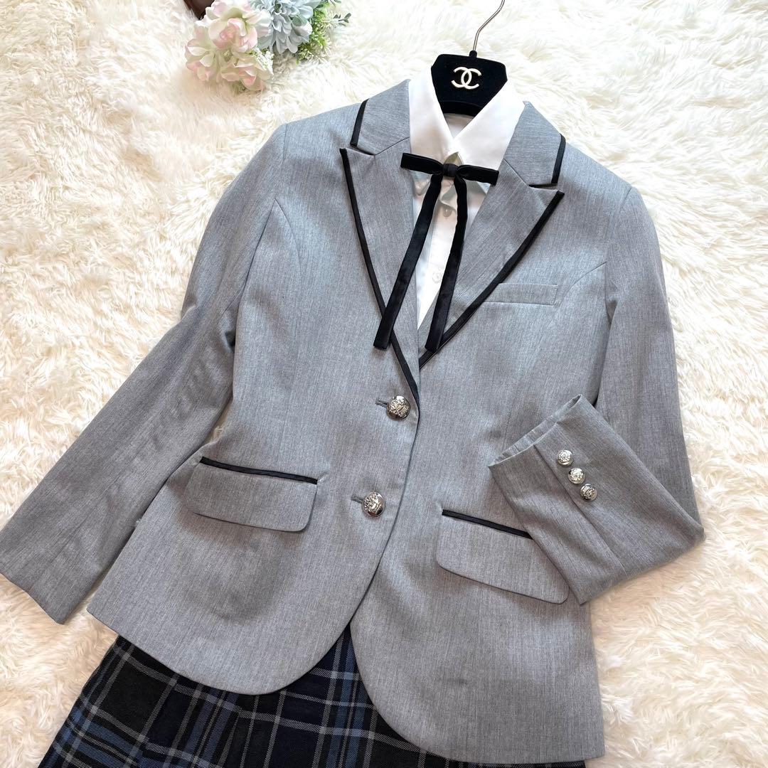 美品✨ポンポネット フォーマル セット160 アリサナ グレー チェック 水色