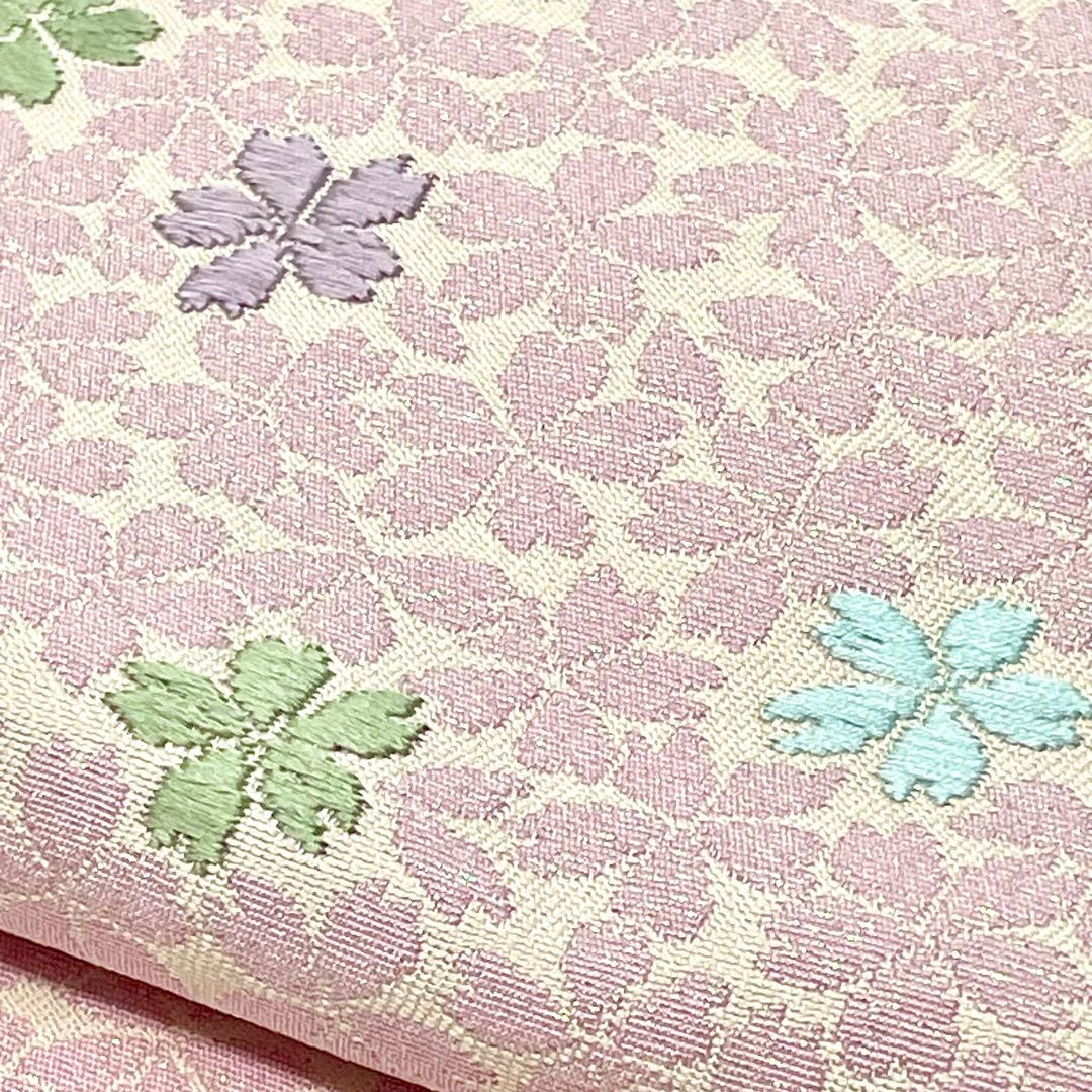 空色様　［ 袋帯/振袖 ］正絹　ピンク　桜　花びら　梅　刺繍　成人式　振り袖
