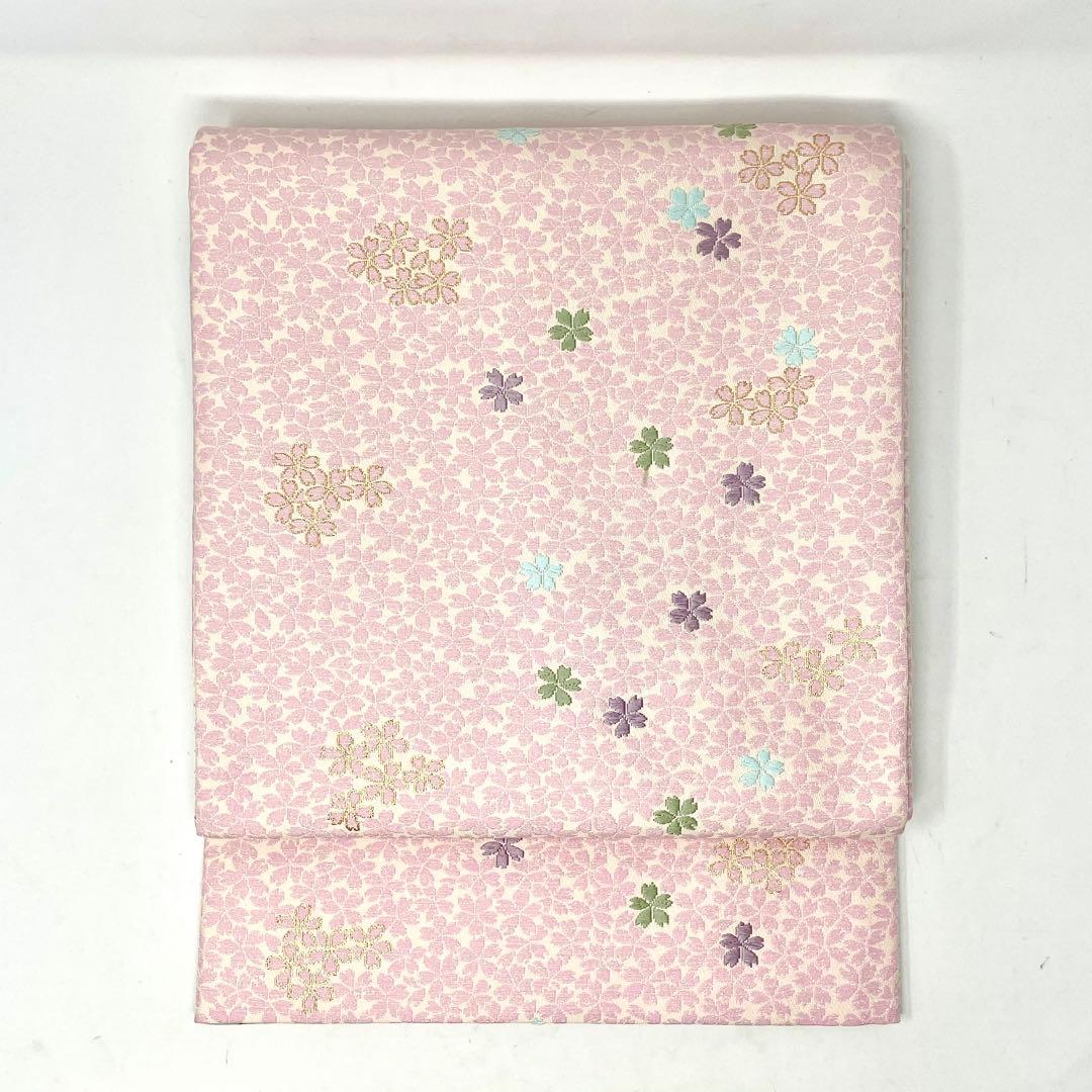 空色様　［ 袋帯/振袖 ］正絹　ピンク　桜　花びら　梅　刺繍　成人式　振り袖