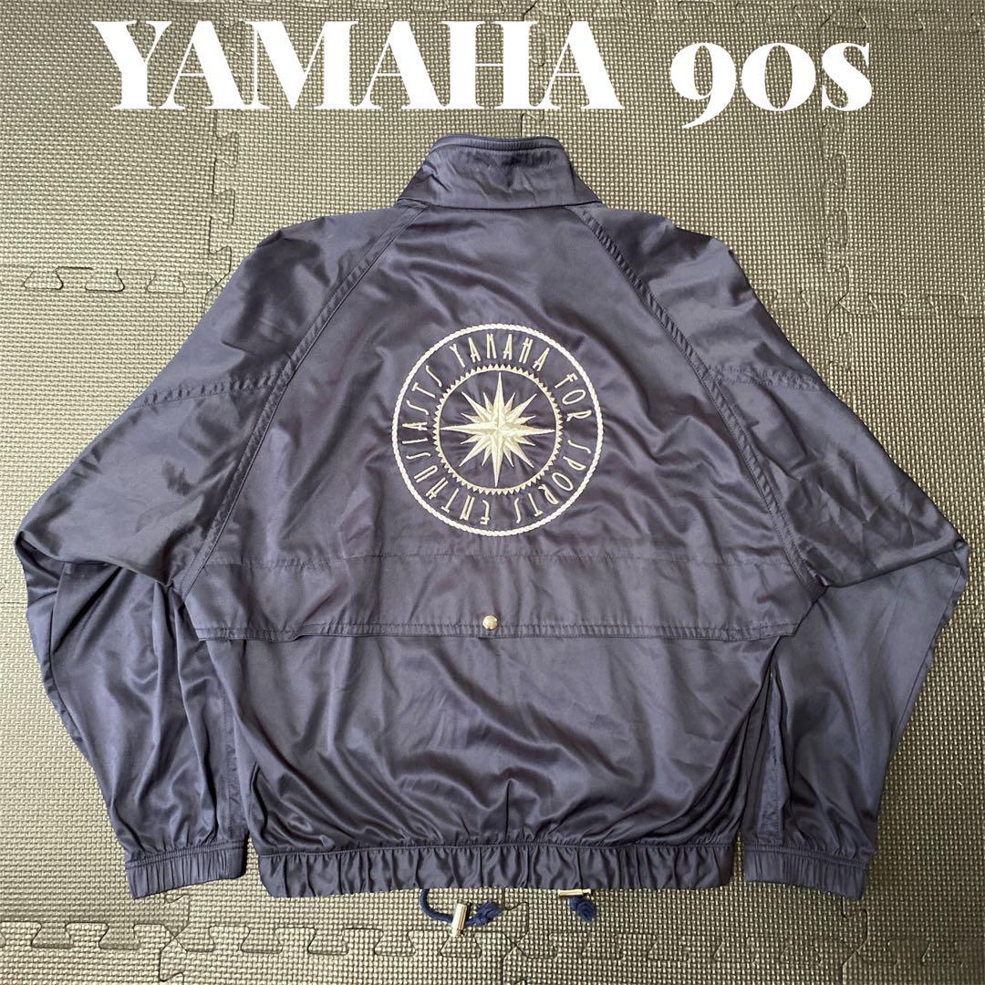 希少　YAMAHA ヤマハ　ナイロンジャケット　90s 当時物　ネイビー　紺色