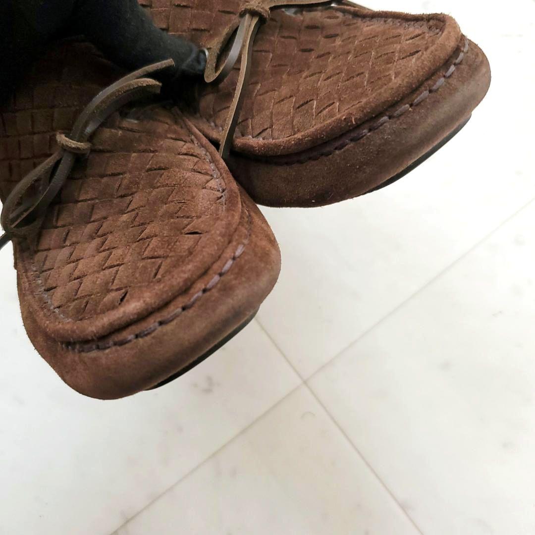 快適ドライブに！ 美品 ボッテガヴェネタ 靴 デッキ ローファー イントレ 茶