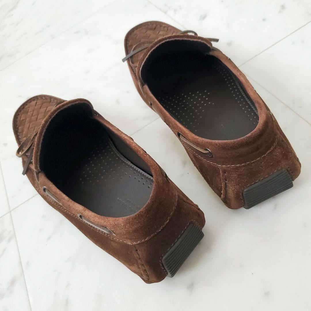 快適ドライブに！ 美品 ボッテガヴェネタ 靴 デッキ ローファー イントレ 茶