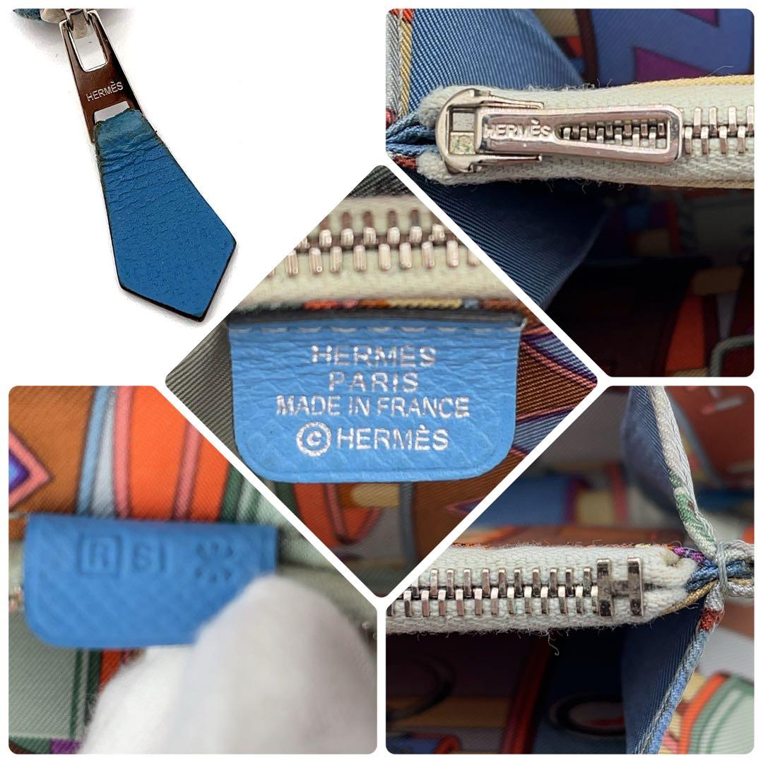 HERMES アザップシルクイン　ロング　長財布　ブルージーン　エルメス