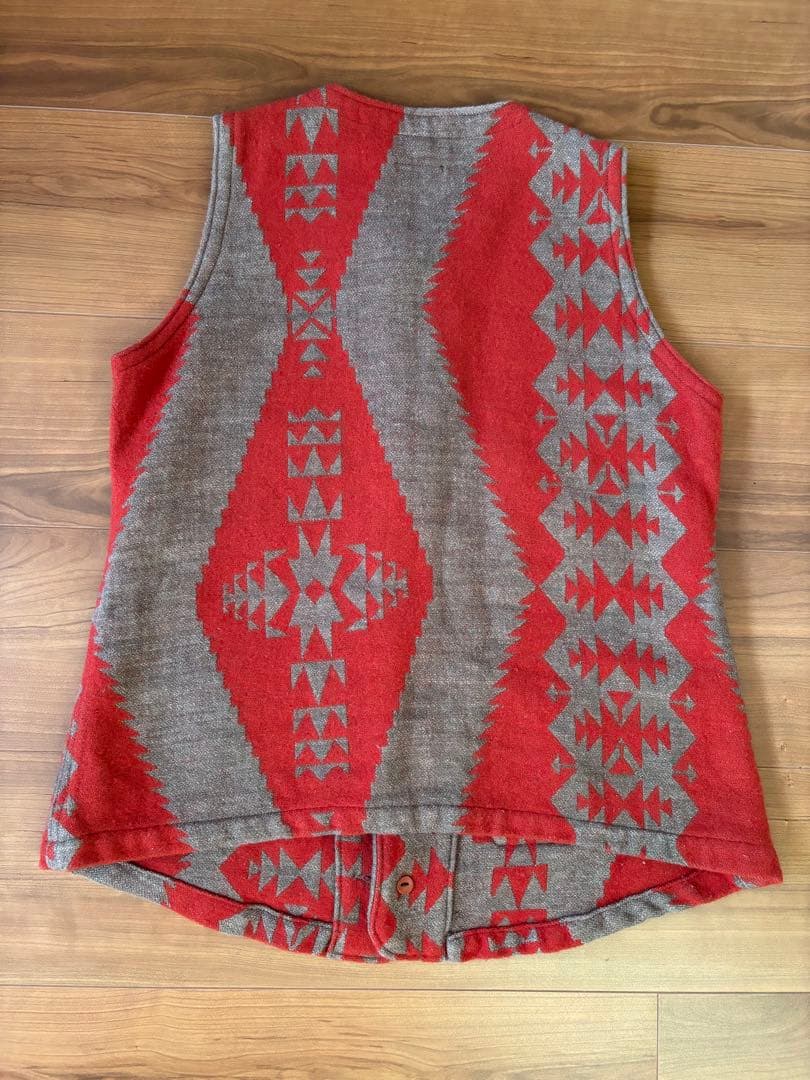 KAPITALキャピタル ベスト　ネイティブ柄　XS ウール　リネン　コットン