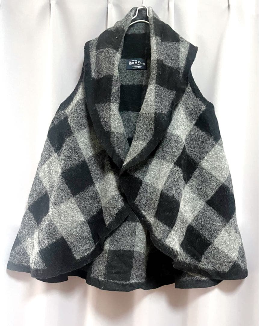 Mac&Co. チェック変形ウールジレ モード フレア 大きいサイズ