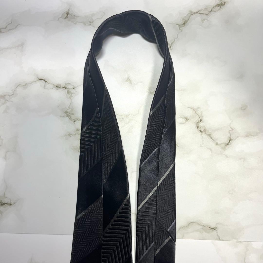 美品✨　激シブ　ブラック　GUCCI グッチ　ジャガード　ネクタイ
