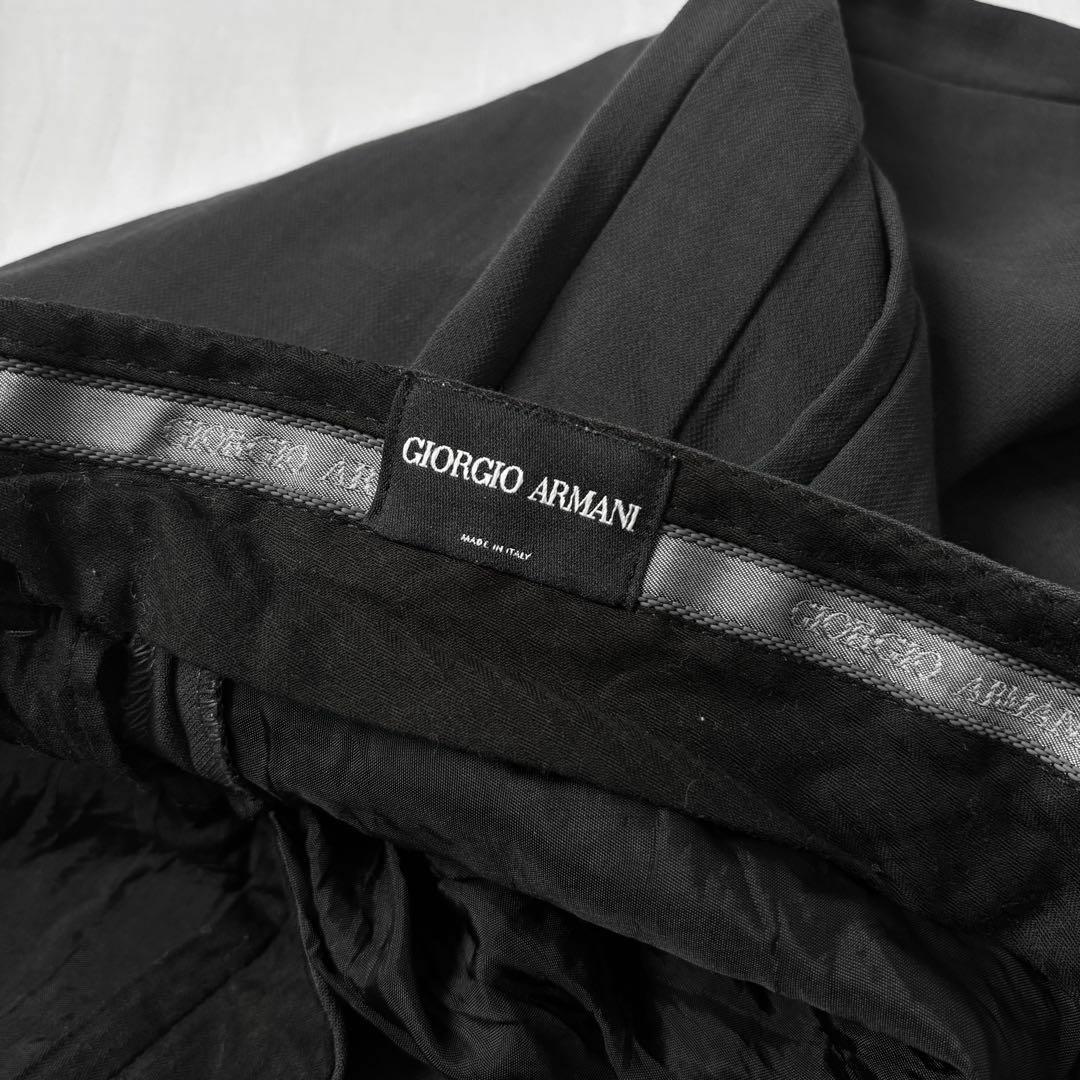 GIORGIO ARMANI グレー ワイド スラックス wool 100%