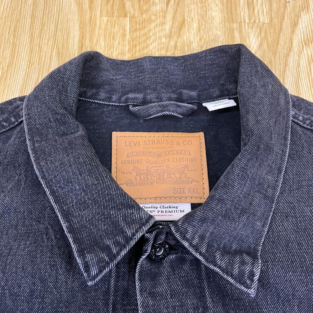 リーバイス✕エディフィス 別注タイプ１トラッカージャケット(ブラック/ＸＸＬ)