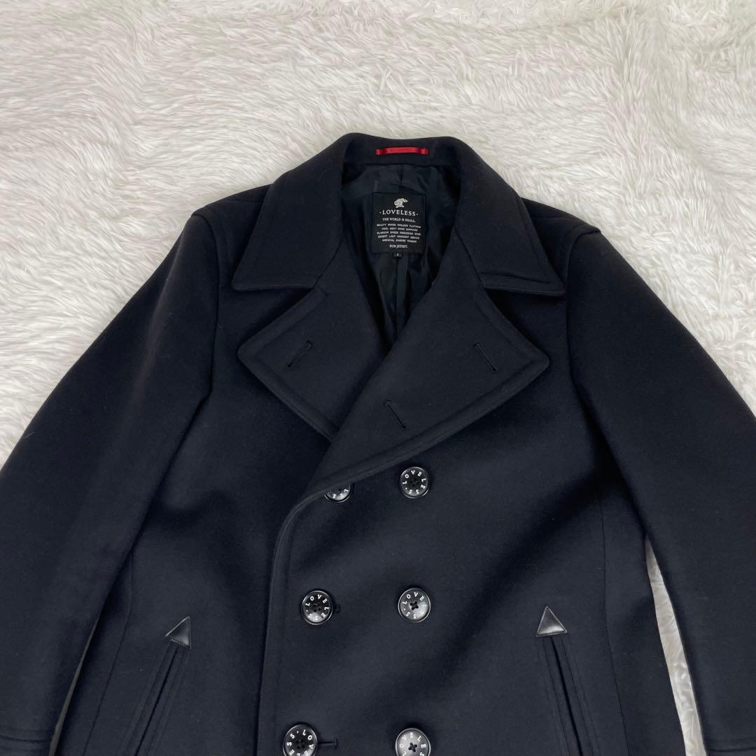 超極美品✨ラブレス✨ダブルチェスターコートロング丈✨L✨ナポレオン✨ロゴ柄✨総柄