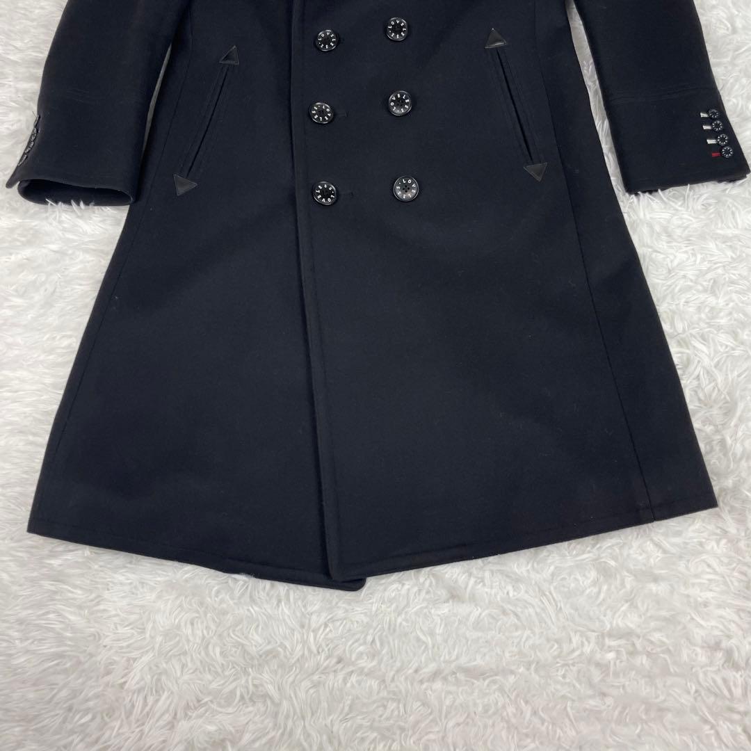 超極美品✨ラブレス✨ダブルチェスターコートロング丈✨L✨ナポレオン✨ロゴ柄✨総柄