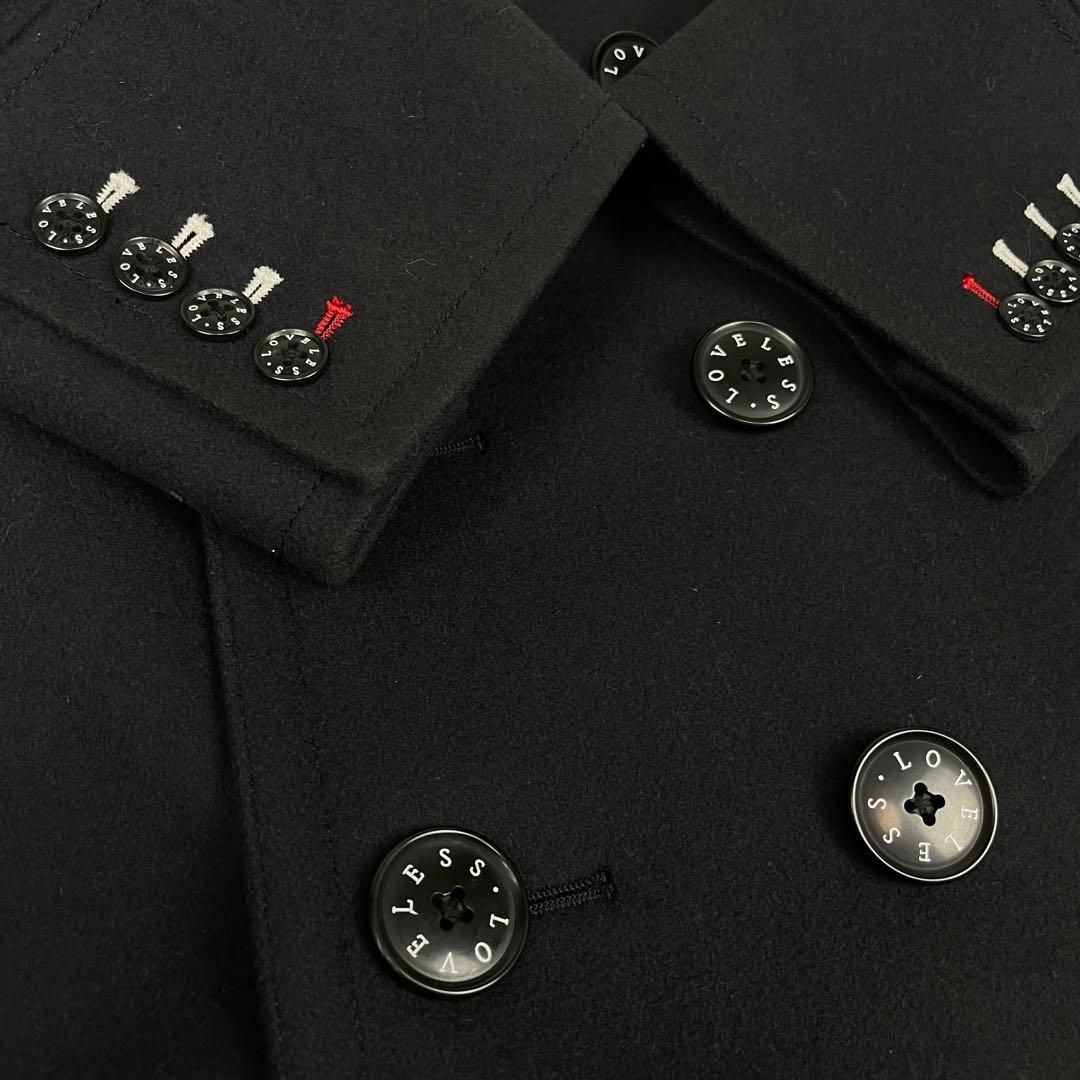 超極美品✨ラブレス✨ダブルチェスターコートロング丈✨L✨ナポレオン✨ロゴ柄✨総柄