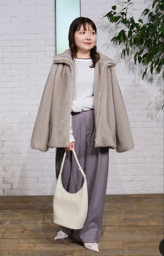 STATE OF MIND fur blouson ライトグレー