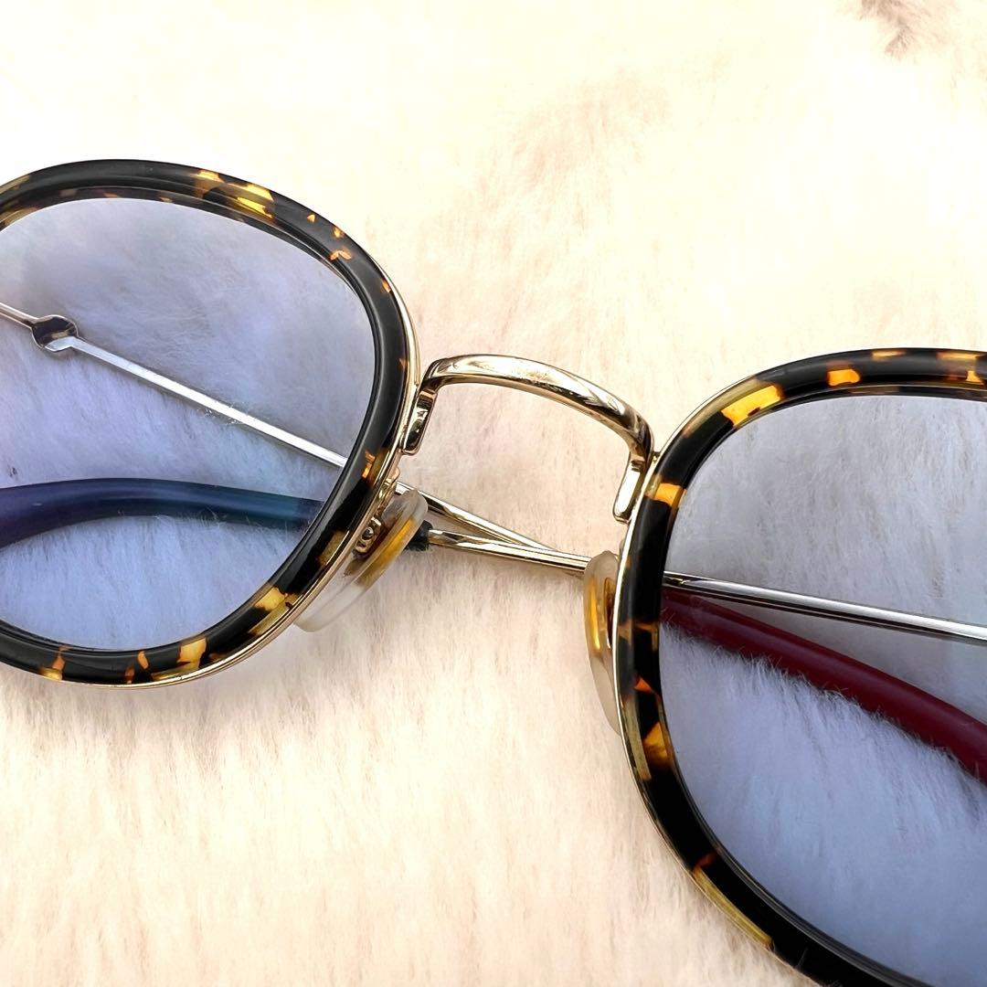 美品✨GUCCI インターロッキングG サングラス 金×青