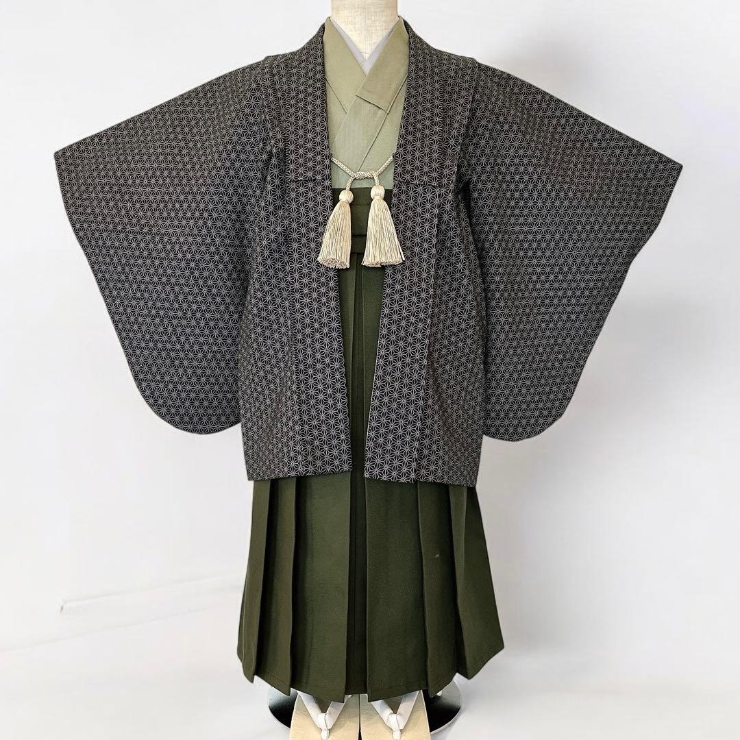 machi★［麻の葉］5歳 七五三 ꕤ 羽織袴5点セット