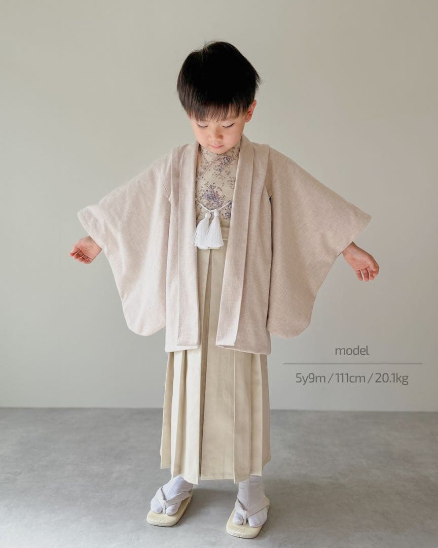 machi★［麻の葉］5歳 七五三 ꕤ 羽織袴5点セット