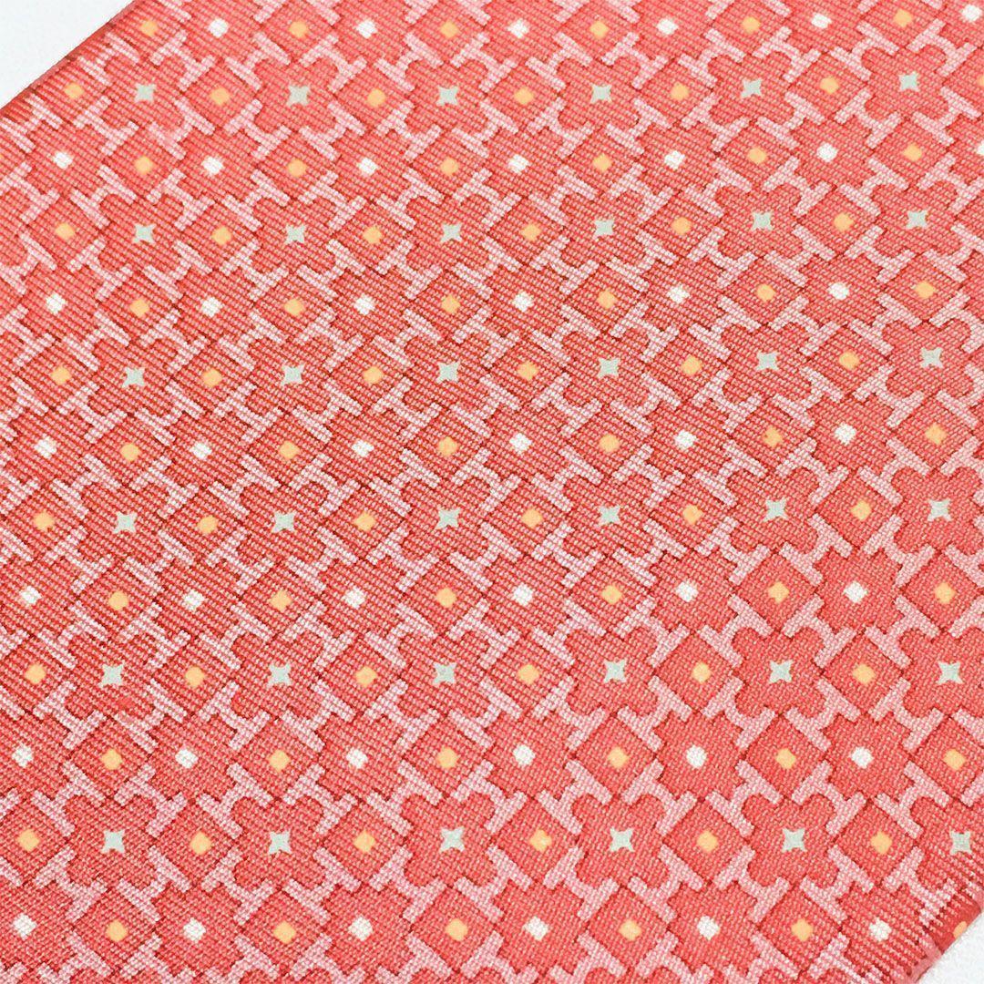 未使用級 エルメス HERMES ネクタイ シルク100% サーモンピンク H柄