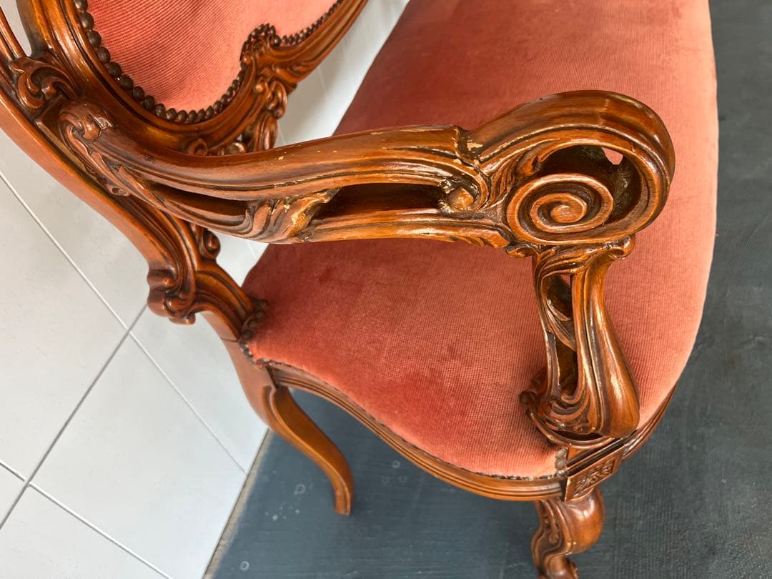 イタリー ソファ ロココ 木製 猫脚 洋風 イタリア