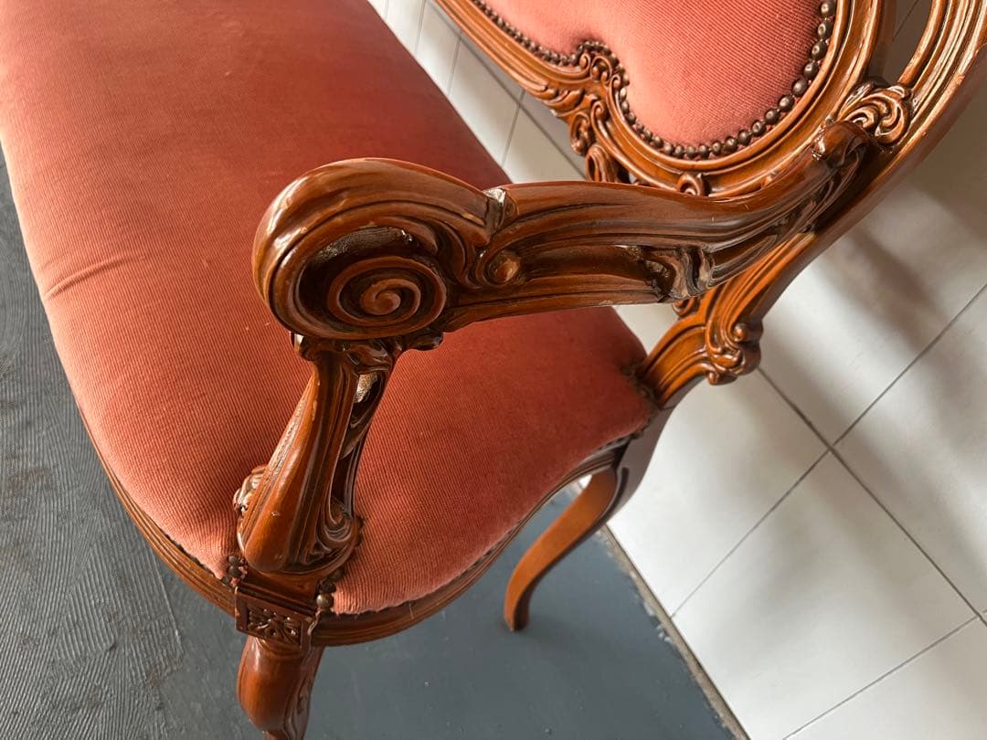 イタリー ソファ ロココ 木製 猫脚 洋風 イタリア