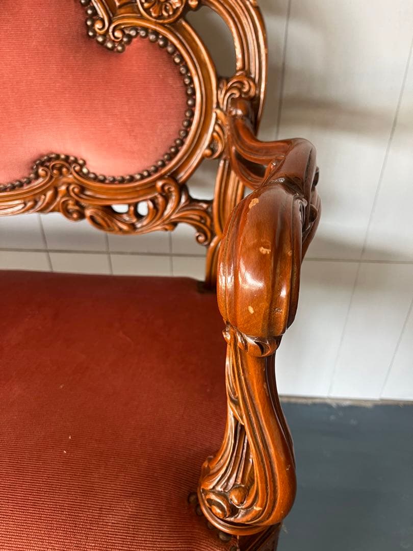 イタリー ソファ ロココ 木製 猫脚 洋風 イタリア