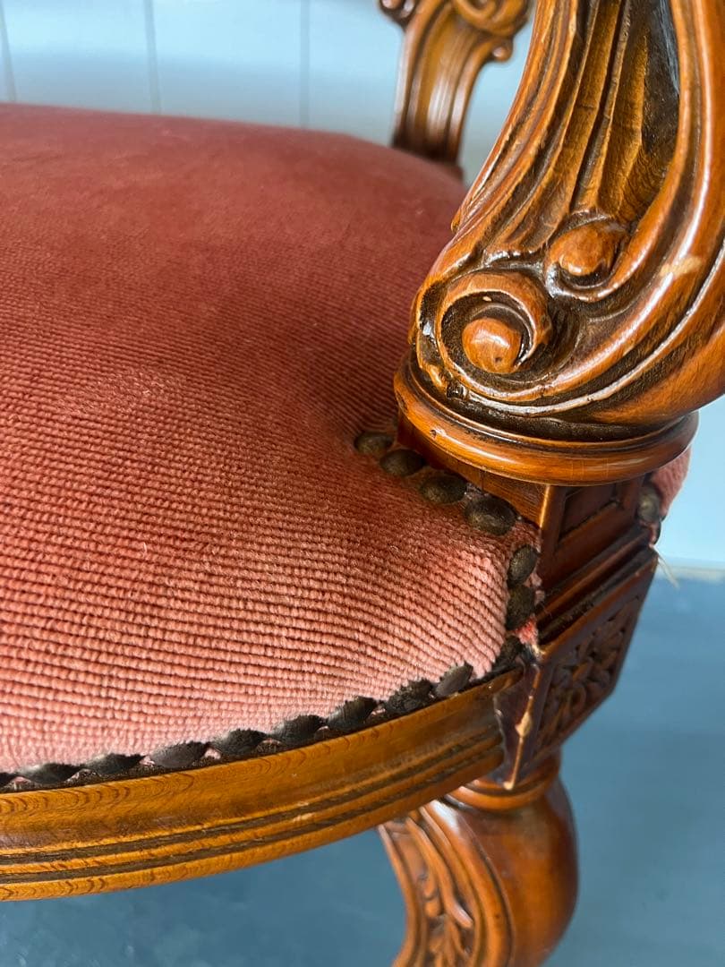 イタリー ソファ ロココ 木製 猫脚 洋風 イタリア