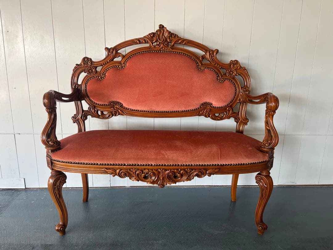 イタリー ソファ ロココ 木製 猫脚 洋風 イタリア