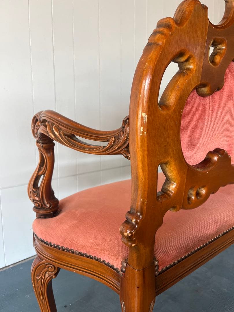 イタリー ソファ ロココ 木製 猫脚 洋風 イタリア