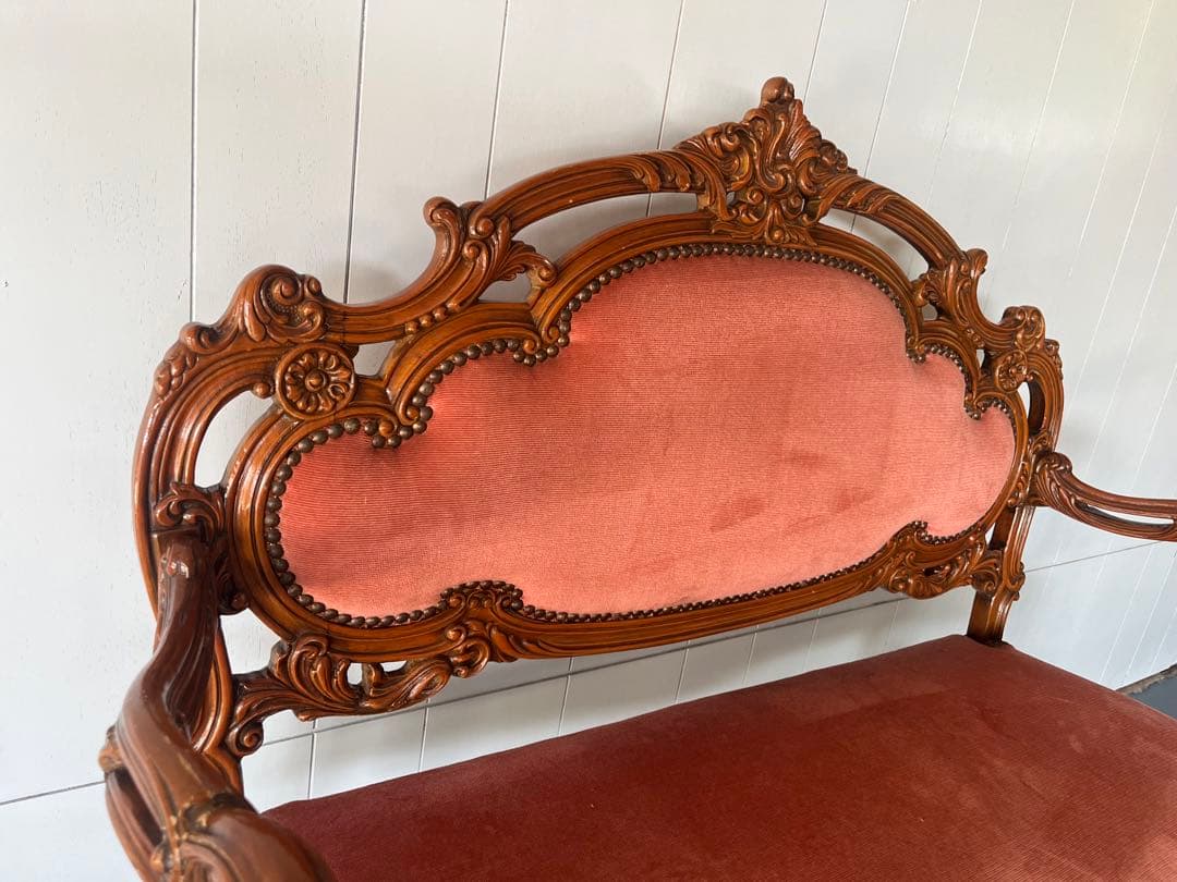 イタリー ソファ ロココ 木製 猫脚 洋風 イタリア