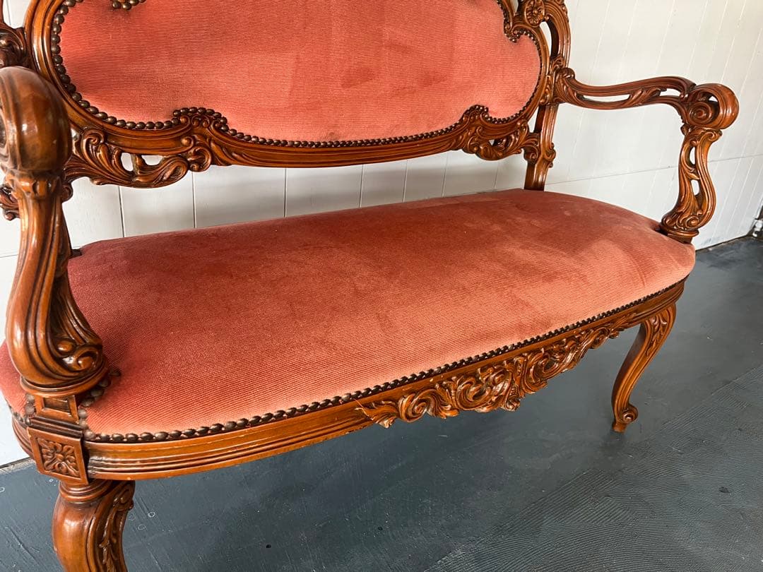 イタリー ソファ ロココ 木製 猫脚 洋風 イタリア