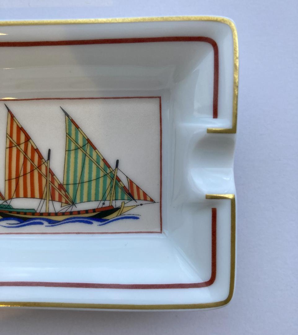 <新品>HERMES アッシュトレイ 帆船デザイン 灰皿 BOX付き