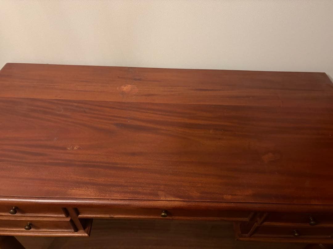 マホガニー 無垢 デスク アンティーク