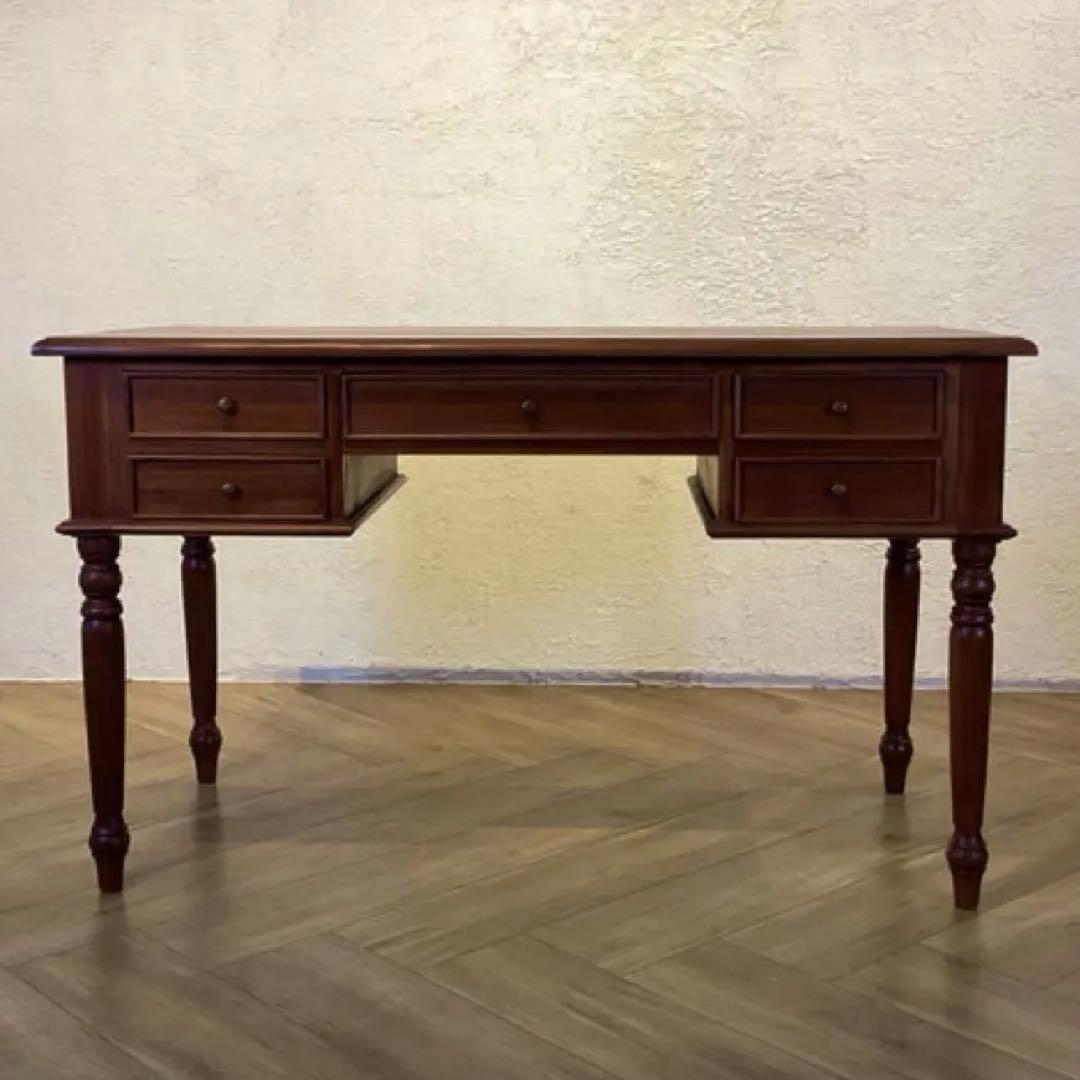 マホガニー 無垢 デスク アンティーク