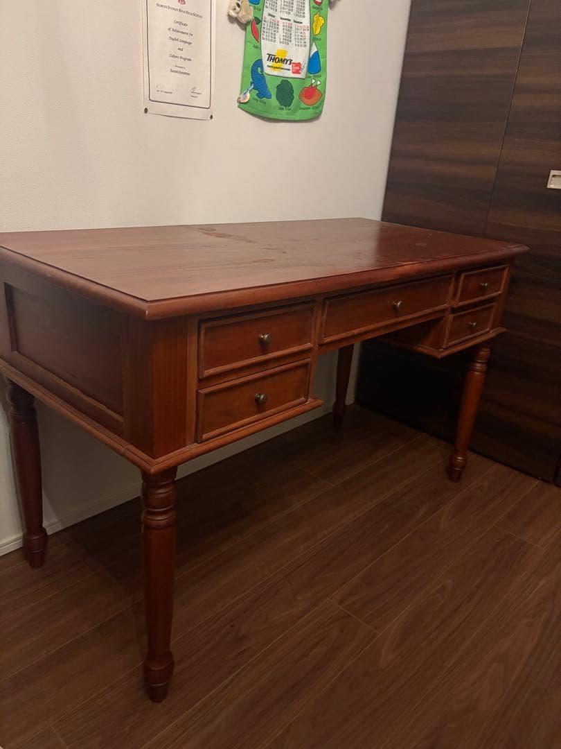 マホガニー 無垢 デスク アンティーク