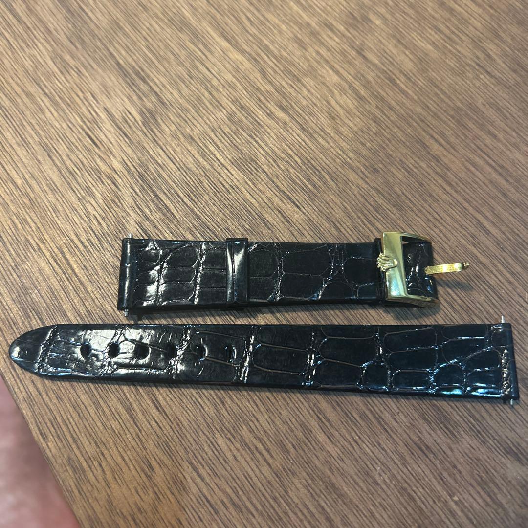 ROLEX レザーベルト 茶色　クロコダイル型押し